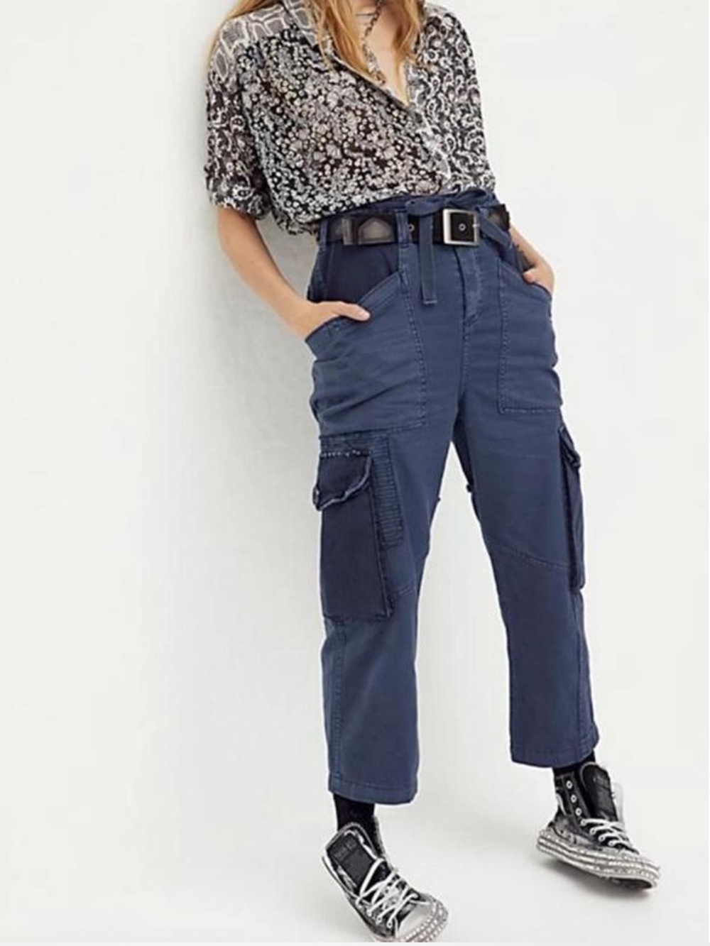 Free People Zion Military Cargo Green Pants